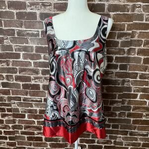 Studio 1940 Blouse Tank Top Large Black Red White